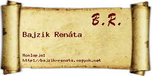 Bajzik Renáta névjegykártya